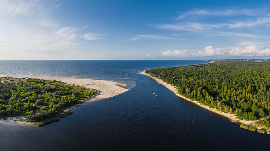 Estuary of Lielupe river at the Baltic Sea