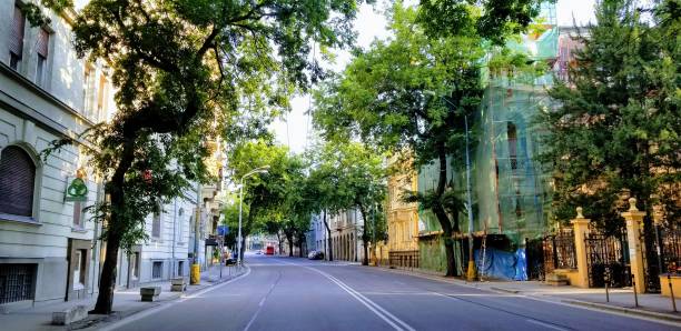 istock Beautiful Tree lined street in Bratislava Slovakia 1171392190
