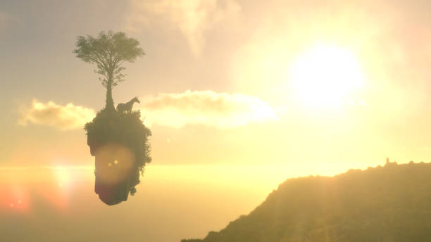 istock Unicorn on a floating island 1171393581