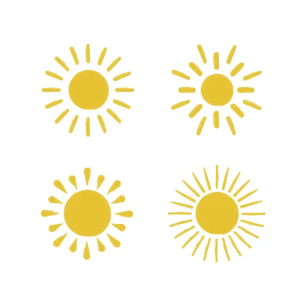 Vector illustration of Flat sun icon.