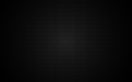 Hexagon metal mesh. Dark grid texture. Geometric design with shadow and light. Industrial background with cells. Modern futuristic backdrop for web, poster, brochure. Vector illustration.