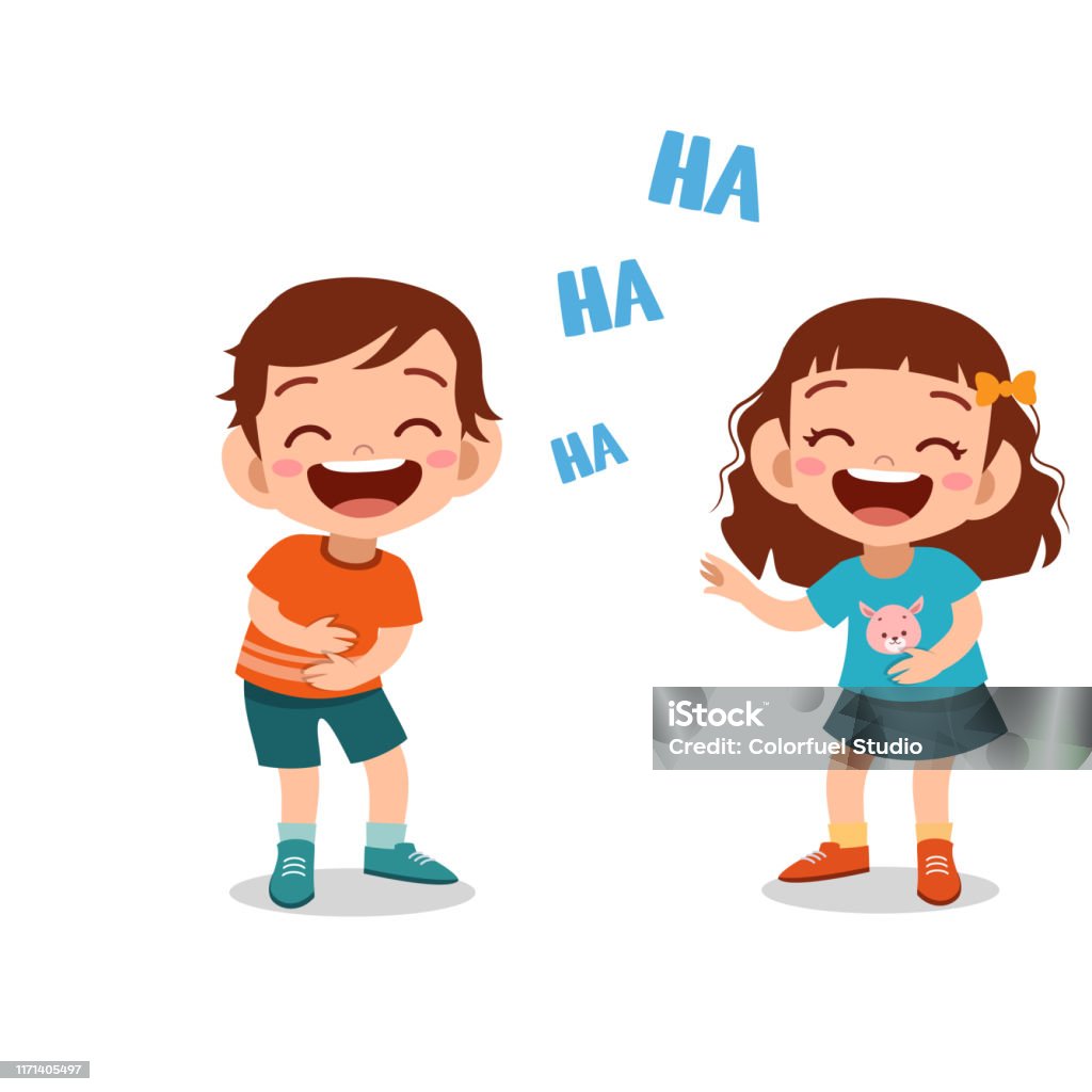 Kids Children Laughing Together Vector Stock Illustration ...