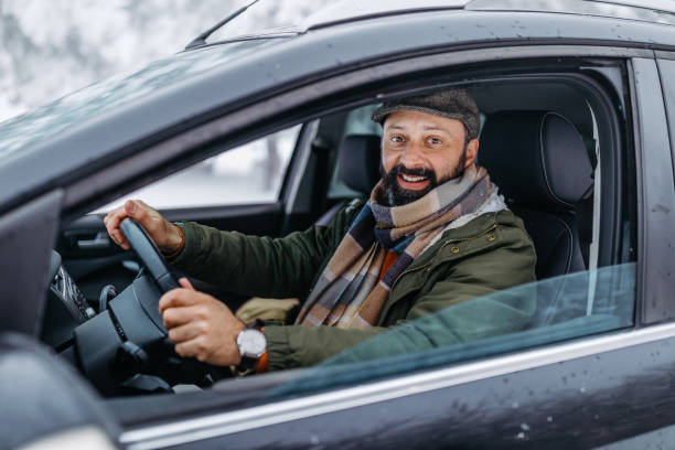 istock Man on a road trip in winter 1171408036