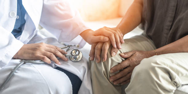 Parkinson's disease patient, Arthritis hand and knee pain or mental health care concept with geriatric doctor consulting examining elderly senior aged adult in medical exam clinic or hospital Parkinson's disease patient, Arthritis hand and knee pain or mental health care concept with geriatric doctor consulting examining elderly senior aged adult in medical exam clinic or hospital medical condition stock pictures, royalty-free photos & images