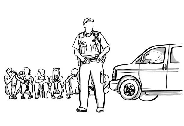 Vector illustration of Event Security Policeman