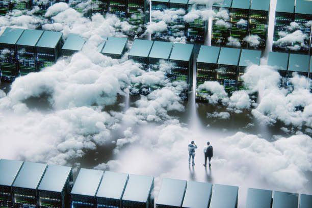 Businessmen in front of maze