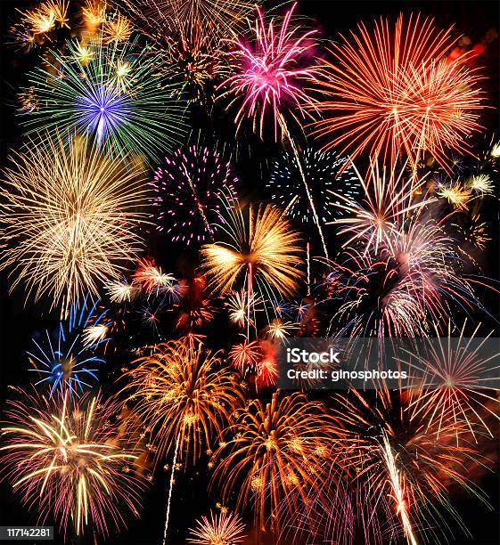 Fireworks Stock Photo - Download Image Now - Firework - Explosive Material, Firework Display, Abstract