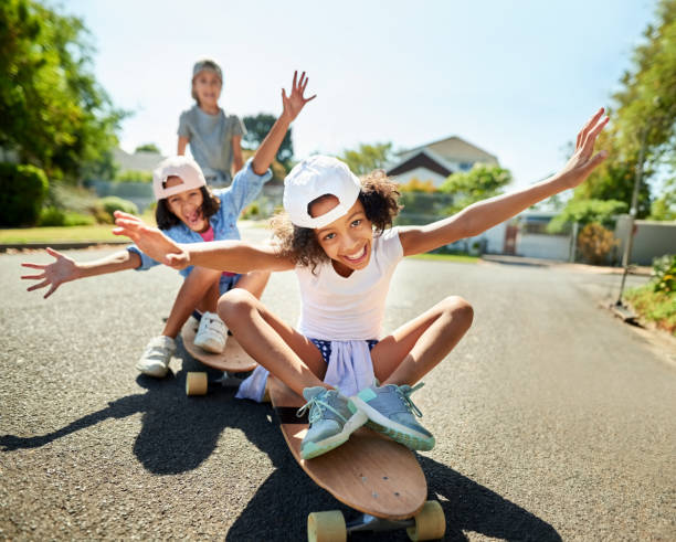 istock Kids are living a skateboard ride 1171422846