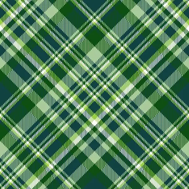 Vector illustration of Plaid check pattern in teal, green and white.
