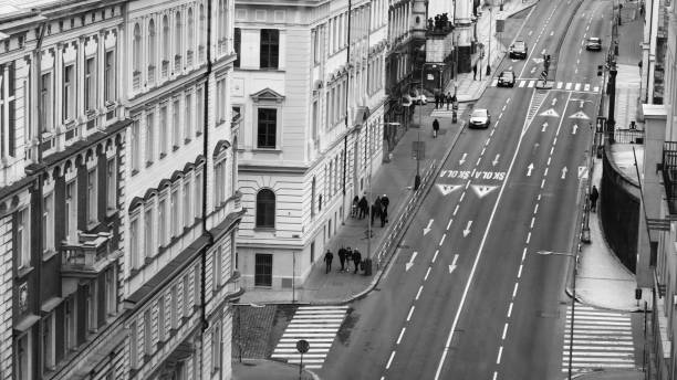 istock Prague Old Street Top View 1171426020