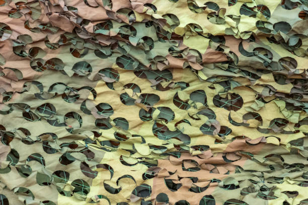 istock Texture military camouflage nets or green leaf camouflage for background 1171427934
