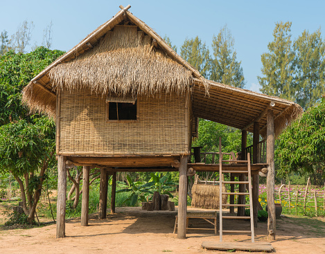 Thai cottage or Hut in the garden.