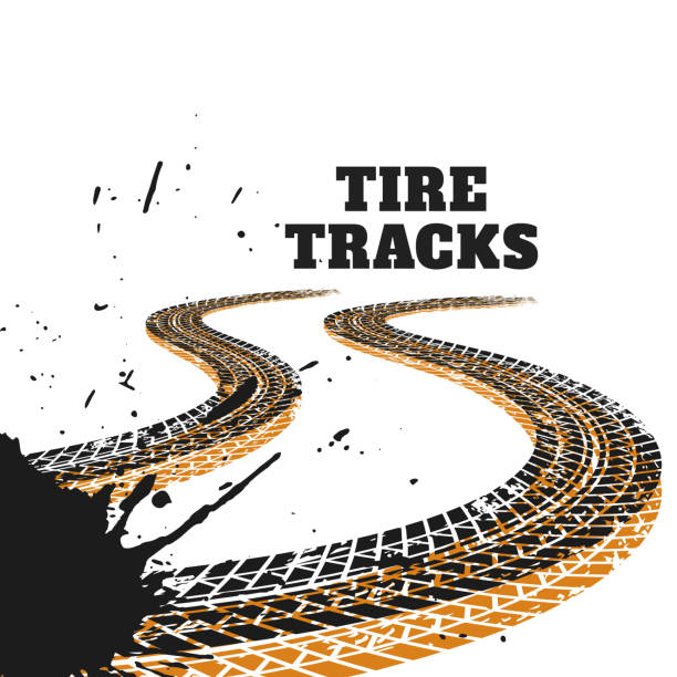 abstract racing tire tracks print marks background abstract racing tire tracks print marks background tire skid marks stock illustrations