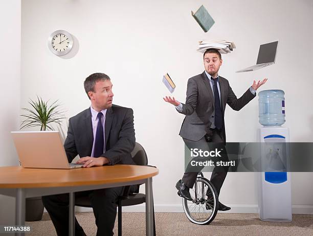 Office Multitasker Stock Photo - Download Image Now - Humor, Juggling, Multi-Tasking