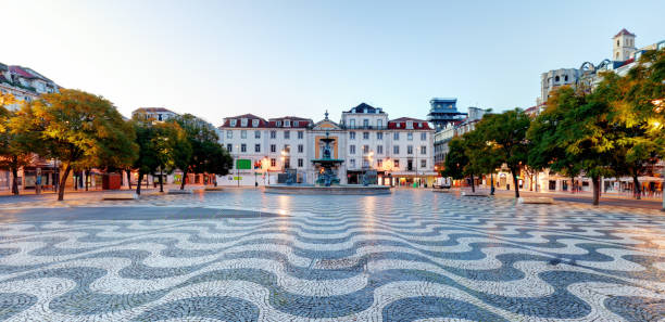 istock Lisbon, Rossio square, Portugal at night 1171445419
