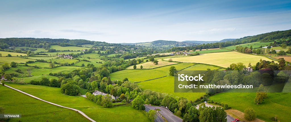 のどかな田園風景、空撮、Cotswolds 英国 - 自然の景観のロイヤリティフリーストックフォト