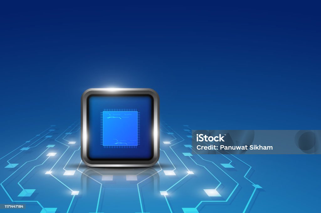 Computer Processing Innovation Tech Concept Design Background Vector ...