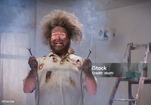 Diy Disaster Stock Photo - Download Image Now - Humor, Electric Shock, Electrician