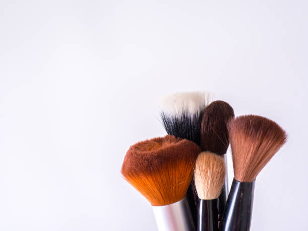 istock Close-up set of make up brushes on white background. 1171452004