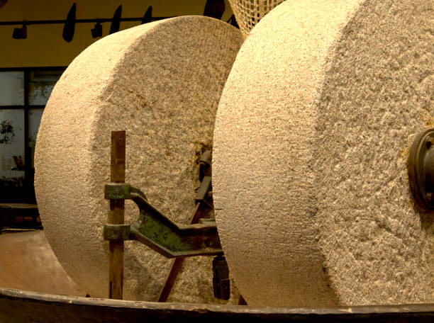 istock Ancient olive oil production machinery. 1171452970