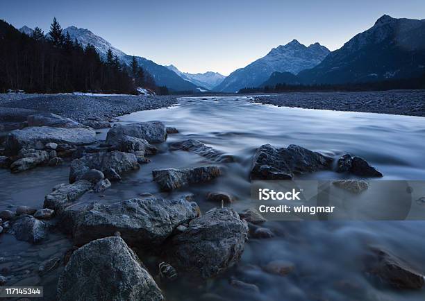 Dawn At The Lech River Near Forchach Tirol Austria Stock Photo - Download Image Now