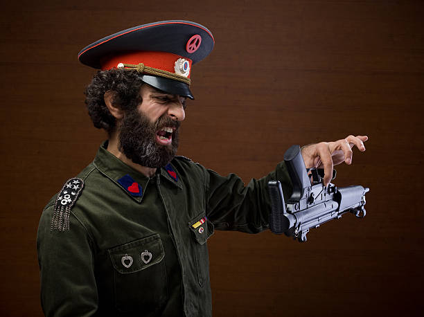 istock Pacifist military general leaving his weapon for peace 117145430