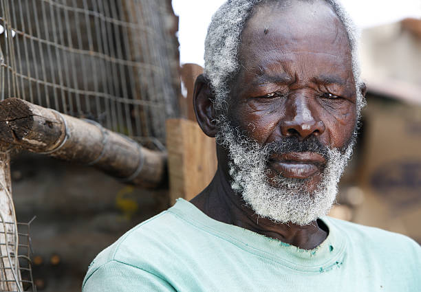 istock Sad old African man portrait 117145450