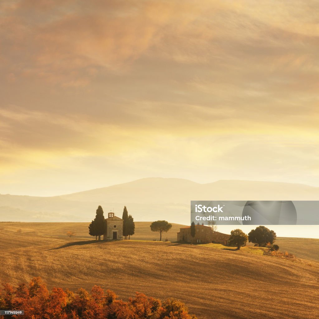 Tramonto in Toscana - Foto stock royalty-free di Autunno