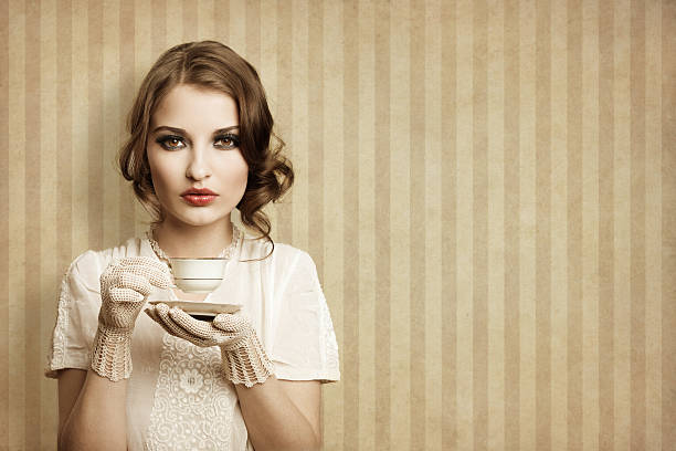 Retro cafe girl