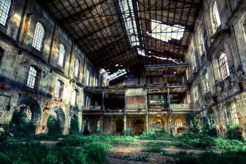 Abandoned paper mill in Holyoke, Massachusetts, USA