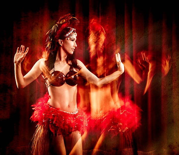 Beautiful Ghosted Hula Dancer stock photo