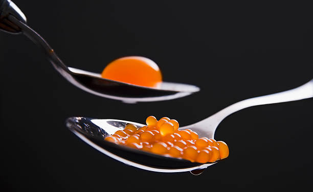 Molecular Gastronomy Carrots Caviar stock photo