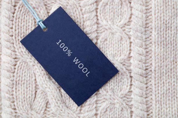 istock Tag composition of clothing on knitted texture background 1171463320