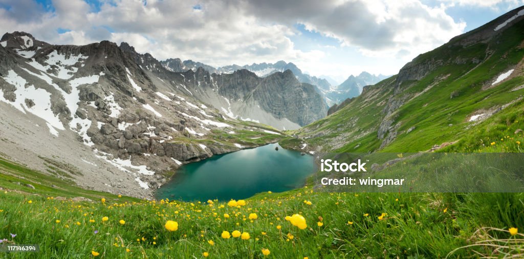 Lago alpin gufelsee em tirol-Áustria - Royalty-free Estado do Tirol Foto de stock