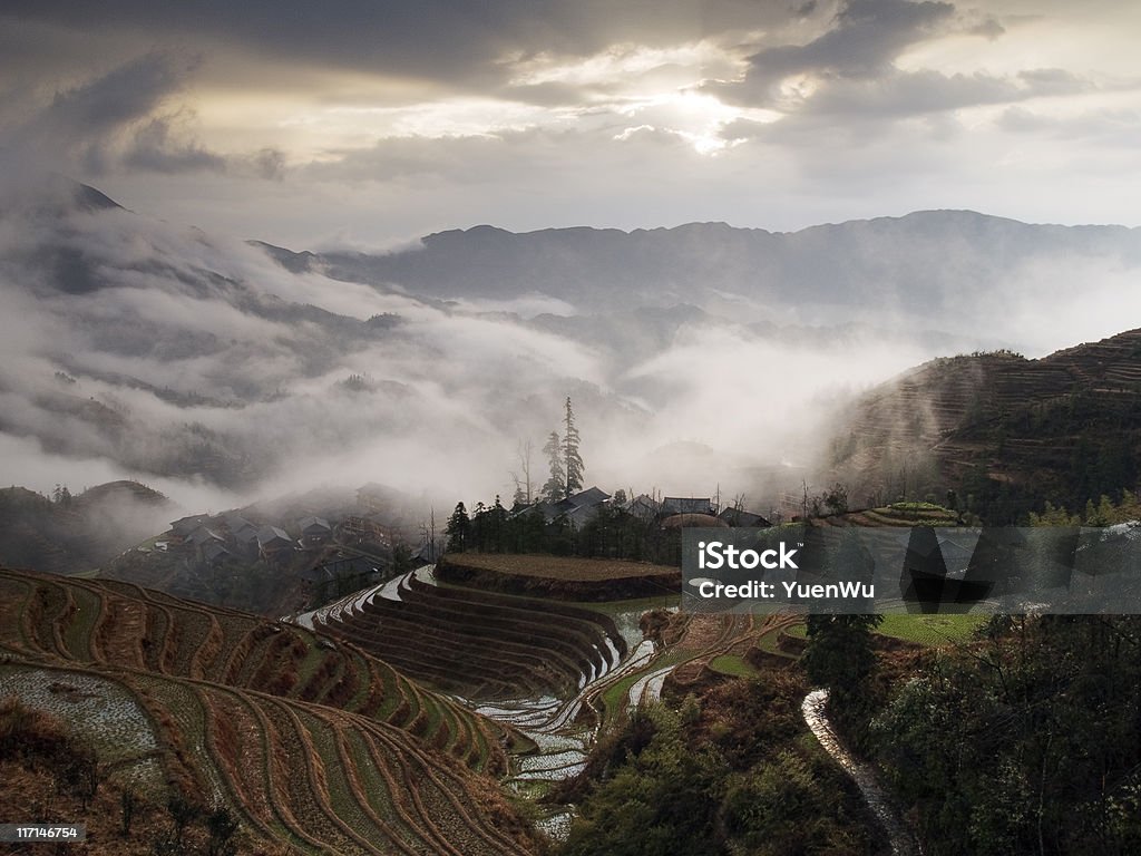 Storm Over the Village  Asia Stock Photo