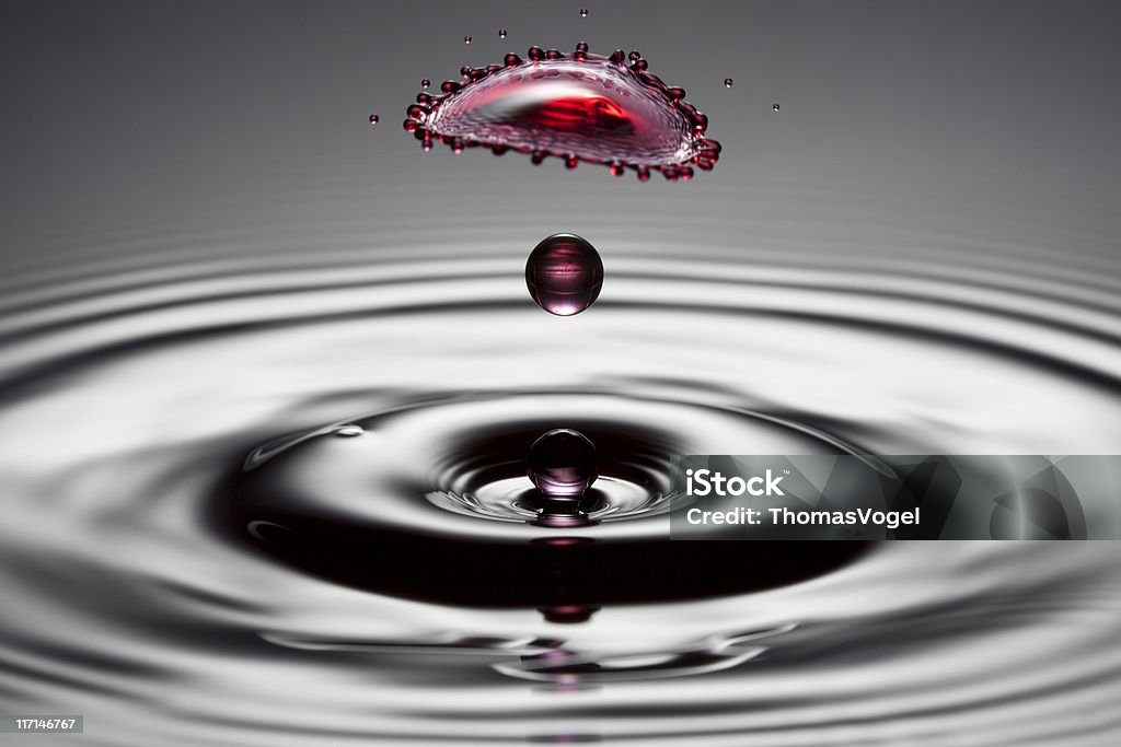 Rosso acqua splash-Freeze frame movimento a - Foto stock royalty-free di Cadere