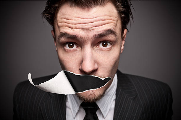 die keine xxxl - silence secrecy human mouth censorship stock-fotos und bilder