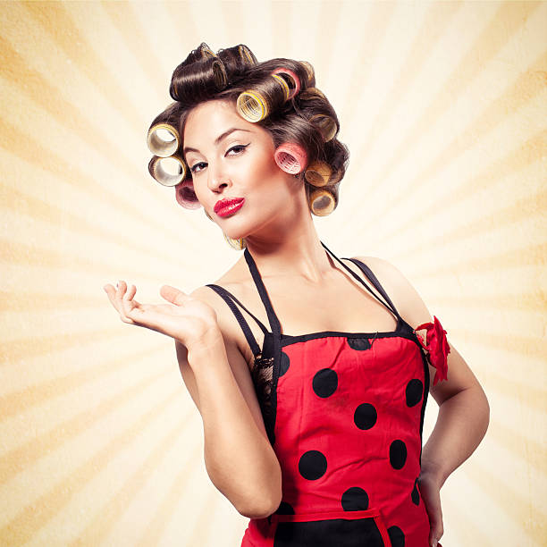 Satisfied Pin-up girl stock photo