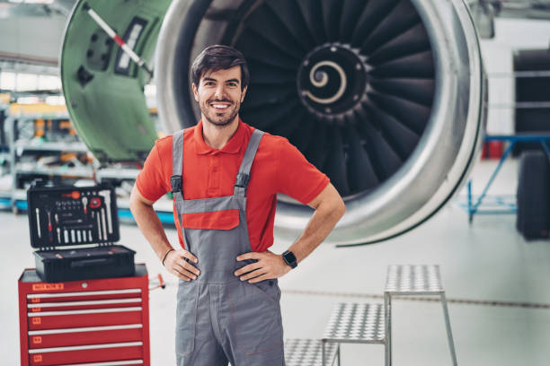 istock Technician standing in front of an airplane 1171468799