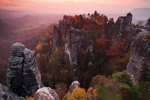 Bastei, Elbe Sandstone Mountains stock photo