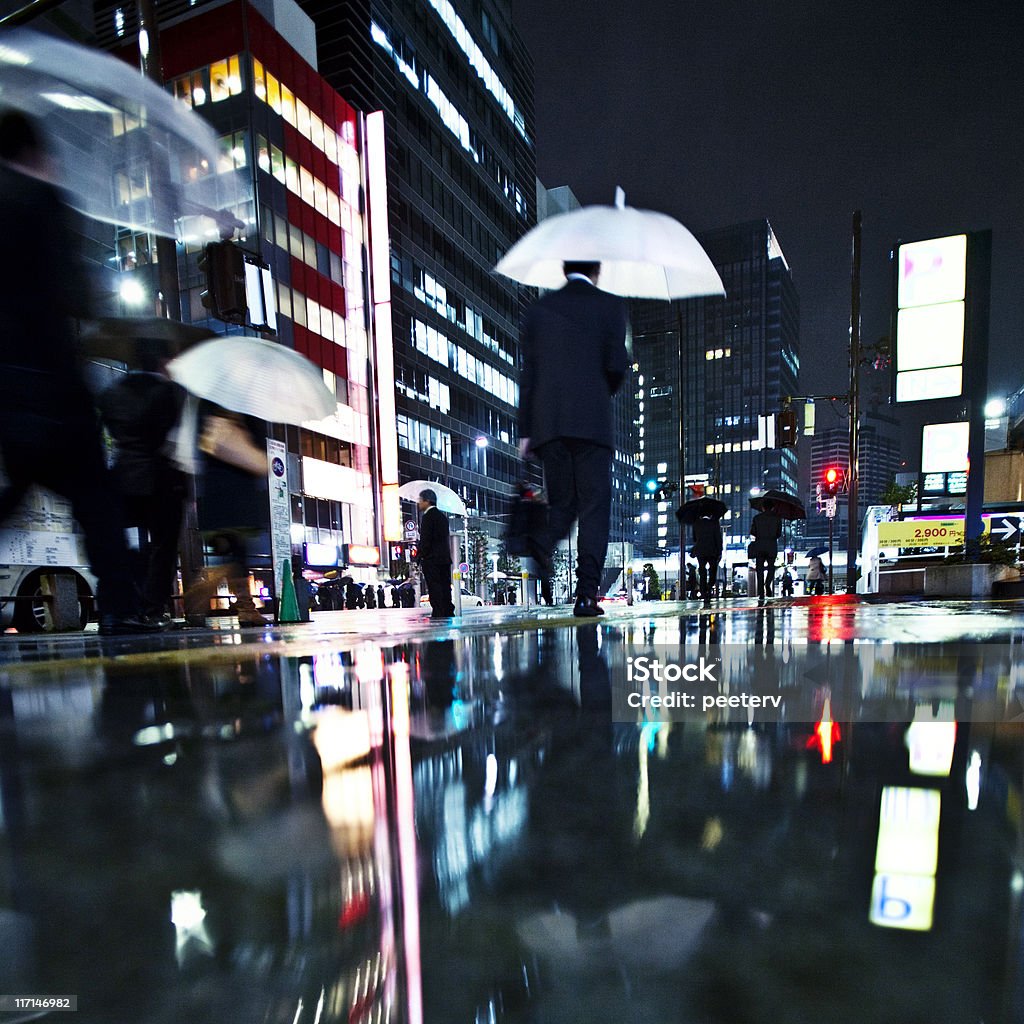 Pluvieux nuit de grande ville - Photo de Pluie libre de droits