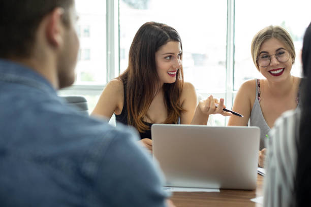 istock She is speaking on meeting 1171470775