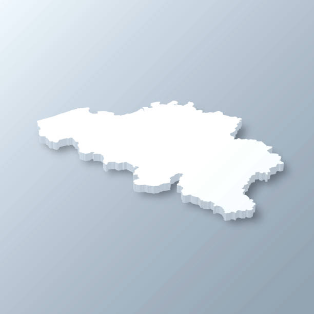 3D map of Belgium isolated on a blank and gray background, with a dropshadow. Vector Illustration (EPS10, well layered and grouped). Easy to edit, manipulate, resize or colorize.