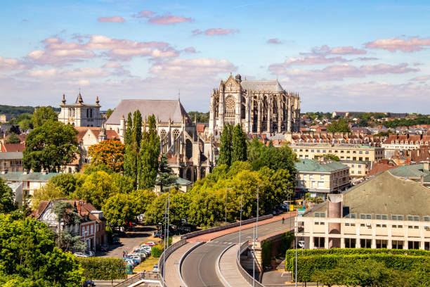Beauvais. Panorama of the city centre. Oise Picardie Hauts-de-France stock photo