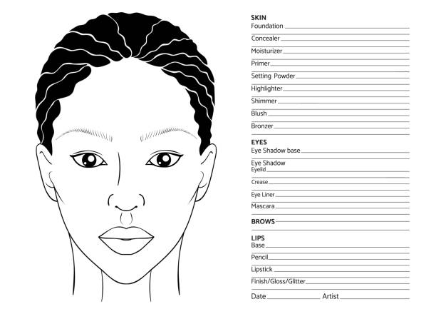 bildbanksillustrationer, clip art samt tecknat material och ikoner med afrikansk kvinnlig ansikts diagram - mature women model