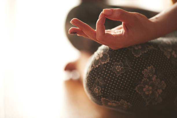 istock Close up of hands doing mudra in yoga flow 1171475677