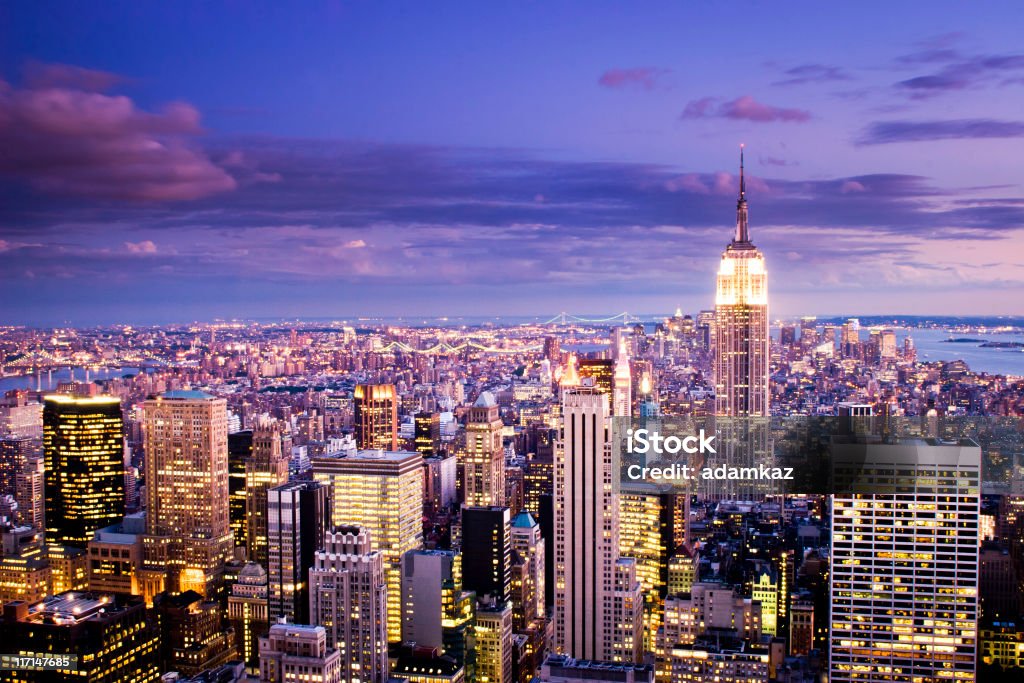 Città di New York al tramonto - Foto stock royalty-free di New York - Città