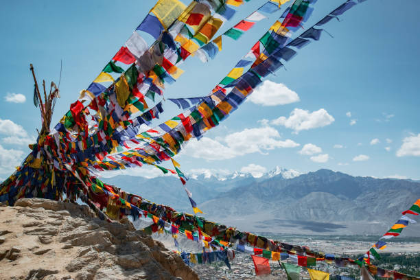 istock Prayer flags framing Stok Kangri 1171478655