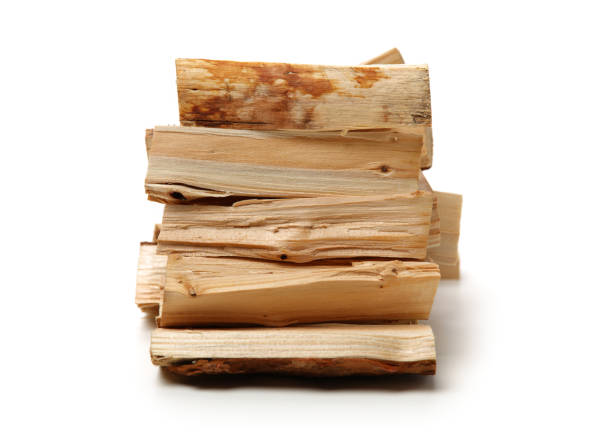 Pile of firewood isolated on a white background