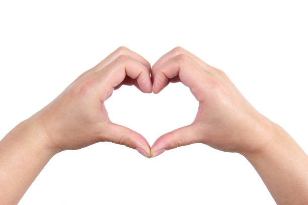 istock Woman hands making a heart shape on white background 1171480402